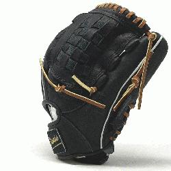 ic pitcher or utility 12 inch baseball glove is made with black stiff A