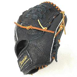 itcher or utility 12 inch baseball glove is made with black stiff American Kip leather with brow