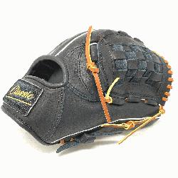 er or utility 12 inch baseball glove is made with black stiff American Kip leather with brown lace