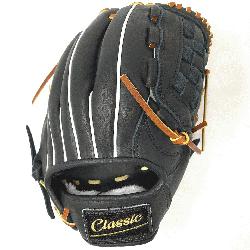 >This classic pitcher or utility 12 inch baseball glove is made with black stiff American Kip leath