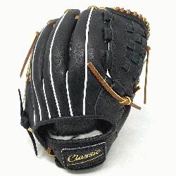sic pitcher or utility 12 inch baseball glove is made with black stiff American Kip