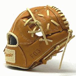 h trainer baseball glove is made with tan stiff American Kip leather