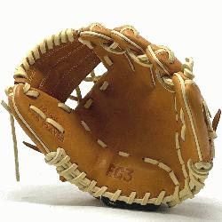 inch trainer baseball glove is made with tan stiff Amer