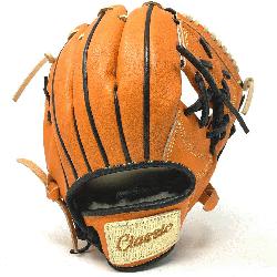 assic 11 inch baseball glove is made with orange stiff American Kip leather wi