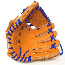 c 11 inch baseball glove is made with orange stiff American Kip leather r