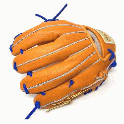 ic 11 inch baseball glove is made with orange stiff American Kip leather roy