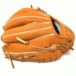 classic small 11 inch baseball glove is made with orange stiff American Kip le