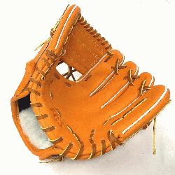 ic small 11 inch baseball glove is made with orange stiff American Kip le