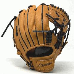 inch baseball glove is made with tan stiff American Kip leather black bind