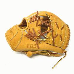 c 11.25 inch baseball glove is made with tan stiff American Kip leather.