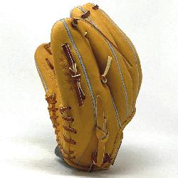 c 11.25 inch baseball glove is made with tan stiff Ameri