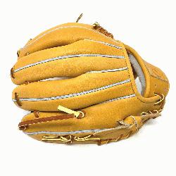 .25 inch baseball glove is made with tan stiff American Kip leather. Unique anchor laces ad