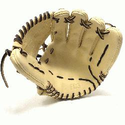  11.5 inch baseball glove is made with blonde stiff American Kip lea