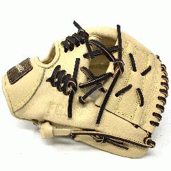 lassic 11.5 inch baseball glove is made with blonde stiff American Kip leather. Unique anchor lac