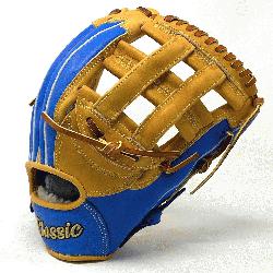 2.75 inch outfield baseball glove is made with tan stiff American Kip le