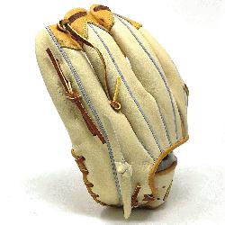 2.75 inch outfield baseball glove is made with tan stiff American Kip leather Ta