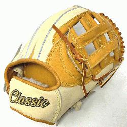 his classic 12.75 inch outfield baseball glove is made with tan stiff Ame