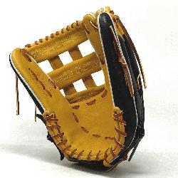 75 inch baseball glove is made with tan stiff American Kip leather