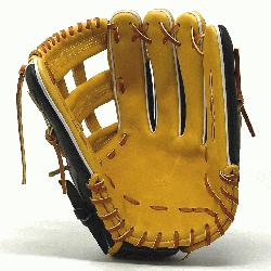 .75 inch baseball glove is made with tan stiff American 