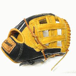 12.75 inch baseball glove is made with tan stiff American Kip leather. Uniq