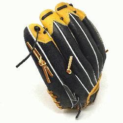 .75 inch baseball glove is made with tan stiff 