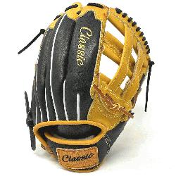 .75 inch baseball glove is made with tan stiff American Kip