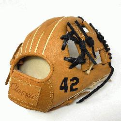 is classic 11.5 inch baseball glove is made with tan stiff American Kip leather. I Web open back li