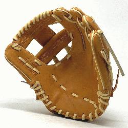 5 inch baseball glove is made with tan stiff American Kip leather. Spiral I Web open back light
