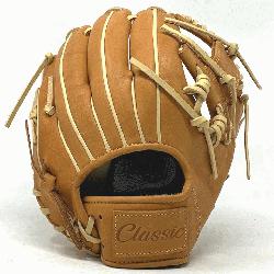  11.5 inch baseball glove is made with tan stiff America