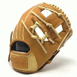 classic 11.5 inch baseball glove is made with tan stiff Am