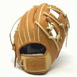 c 11.5 inch baseball glove is made with tan stiff American Kip leather. Spiral I Web open back