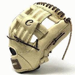 11.75 inch baseball glove is made with blonde stiff American Kip le