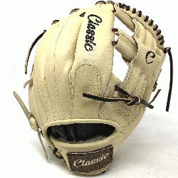  inch baseball glove is made with blonde stiff American Kip leather. Unique t web adds style 