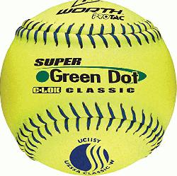 e slow pitch practice softball is composed of a high-impact cork center w
