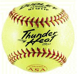 udley Thunder Heat Dual Stamp ASA-NFHS Fastpitch Softballs 47 Cor 1 dozen  T