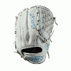 glove Closed weave web Memory foam wrist lining White and Aqua blue F