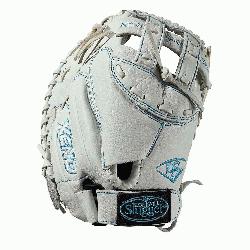 3 catchers mitt Dual post web Memory foam wrist lining White and Aqua blue