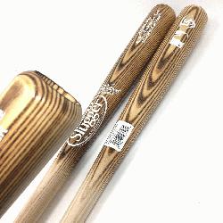 wood baseball bats by Louisville Slugger. MLB Authentic Cut Ash