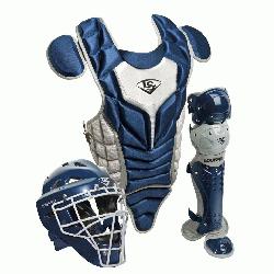 le Slugger PGS514-STY Series 5 Youth Catchers Gear Set Helmet Features    Glossy finish   Mois