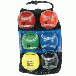of 6 Weighted Baseballs Synthetic Cover  Build your arm 
