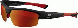 V463 Matte Black/Red-Violet With Red Mirror MSNV463-MBR-V-R Baseball Performance Sunglasses.