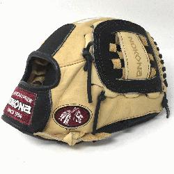 oung Adult Glove made of American Bison and Supersoft Steerhide leather combined in black and