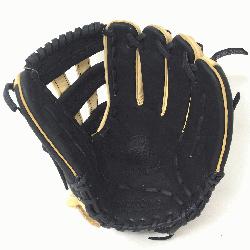  Adult Glove made of American Bison and Supersoft Steerhide leather combined in black 