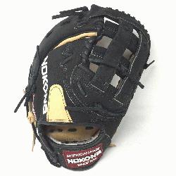 dult Glove made of American Bison and Supersoft Steerhide leather combined in black and cream