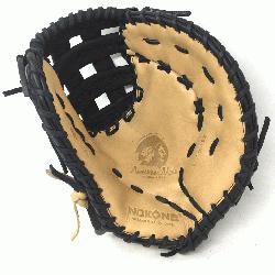 ng Adult Glove made of American Bison and Supersoft Steerhide leather combined in black and cream 