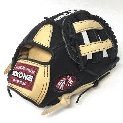 Adult Glove made of American Bison and Super soft Steerhide leather combined in black and 