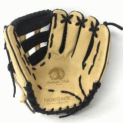 t Glove made of American Bison and Super soft Steerhide leather combined in black and cream 