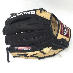 n Bison and Super soft Steerhide leather combined in black and cream colors. Nokona Alpha Ba