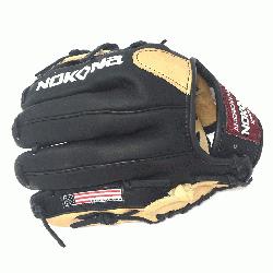 ung Adult Glove made of American Bison and Supersoft Steerhide leather combined in black a