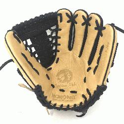 lt Glove made of American Bison and Supersoft Steerhide leather combined in black and cream